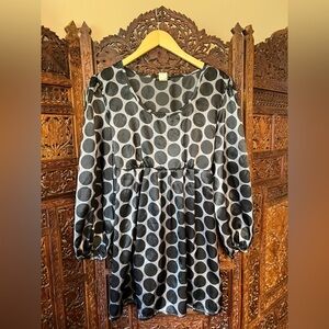 Cocomo Y2K baby doll dress with Black and Gray Polka Dots